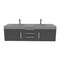 Castello Usa Thames 60-inch Black Vanity Set with Gray Top and Brushed Nickel Handles CB-MC-60BLK-BN-20146-GR - alternate 1